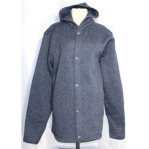 Merrell Select‎ Regulate Blue Soft Fleece Hooded Snap Jacket Womens Size Large